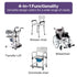Equipmed Patient Lift Transfer Chair, Easy Hydraulic Height Adjustment, Shower Compatible, Over Toilet, Removable Commode, for Seniors Elderly Disabled
