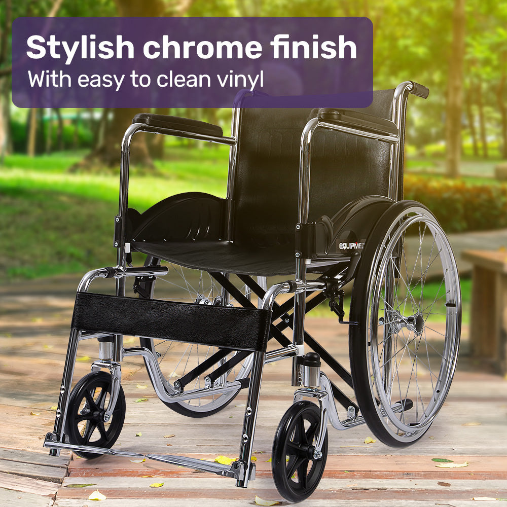 Equipmed Folding Manual Wheelchair Self Propelled, 24