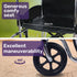 Equipmed Folding Manual Wheelchair Self Propelled, 24" Rear Wheels, Chrome Steel Frame, 46cm Wide Seat, 100kg Capacity, Park Brakes