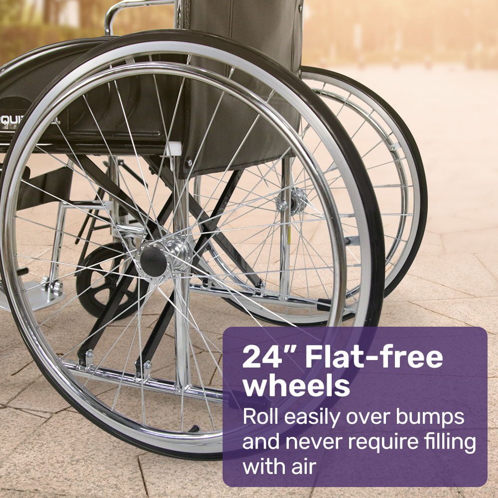 Equipmed Folding Manual Wheelchair Self Propelled, 24