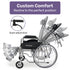 Folding Manual Reclining Wheelchair Self Propelled, 24" Rear Wheels, Chrome Steel Frame, 46cm Wide Seat, 100kg Capacity, Park Brakes
