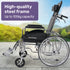 Equipmed Folding Manual Reclining Wheelchair Self Propelled, 24" Rear Wheels, Chrome Steel Frame, 46cm Wide Seat, 100kg Capacity, Park Brakes
