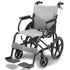Equipmed Folding Transit Wheelchair, Lightweight Aluminium for Easy Transport, Grey