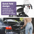 Equipmed Folding Transit Wheelchair, Lightweight Aluminium for Easy Transport, Grey