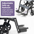 Equipmed Folding Transit Wheelchair, Lightweight Aluminium for Easy Transport, Grey