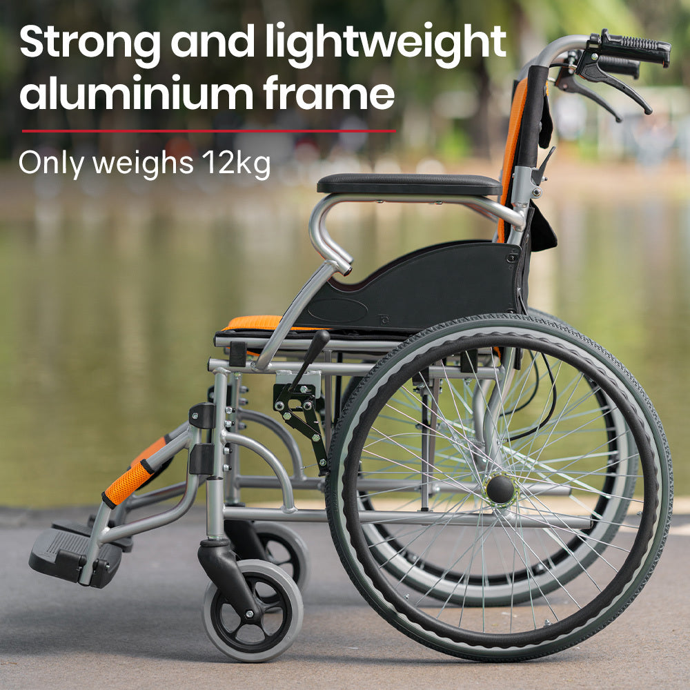 EQUIPMED Folding Aluminium Wheelchair, 20