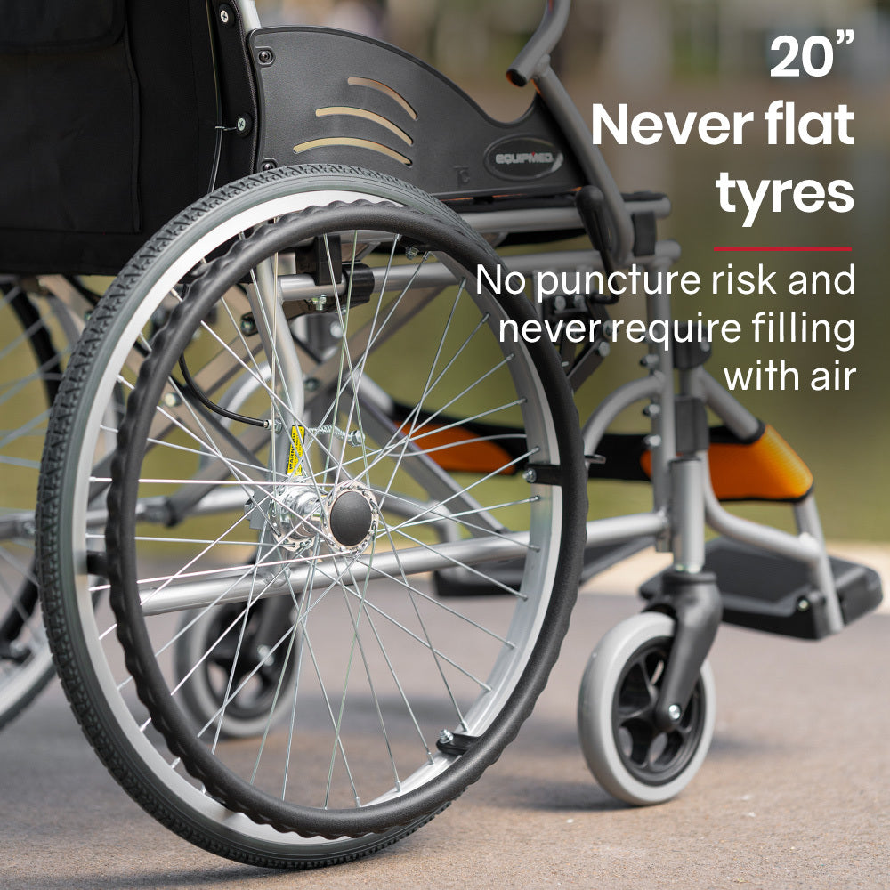 EQUIPMED Folding Aluminium Wheelchair, 20