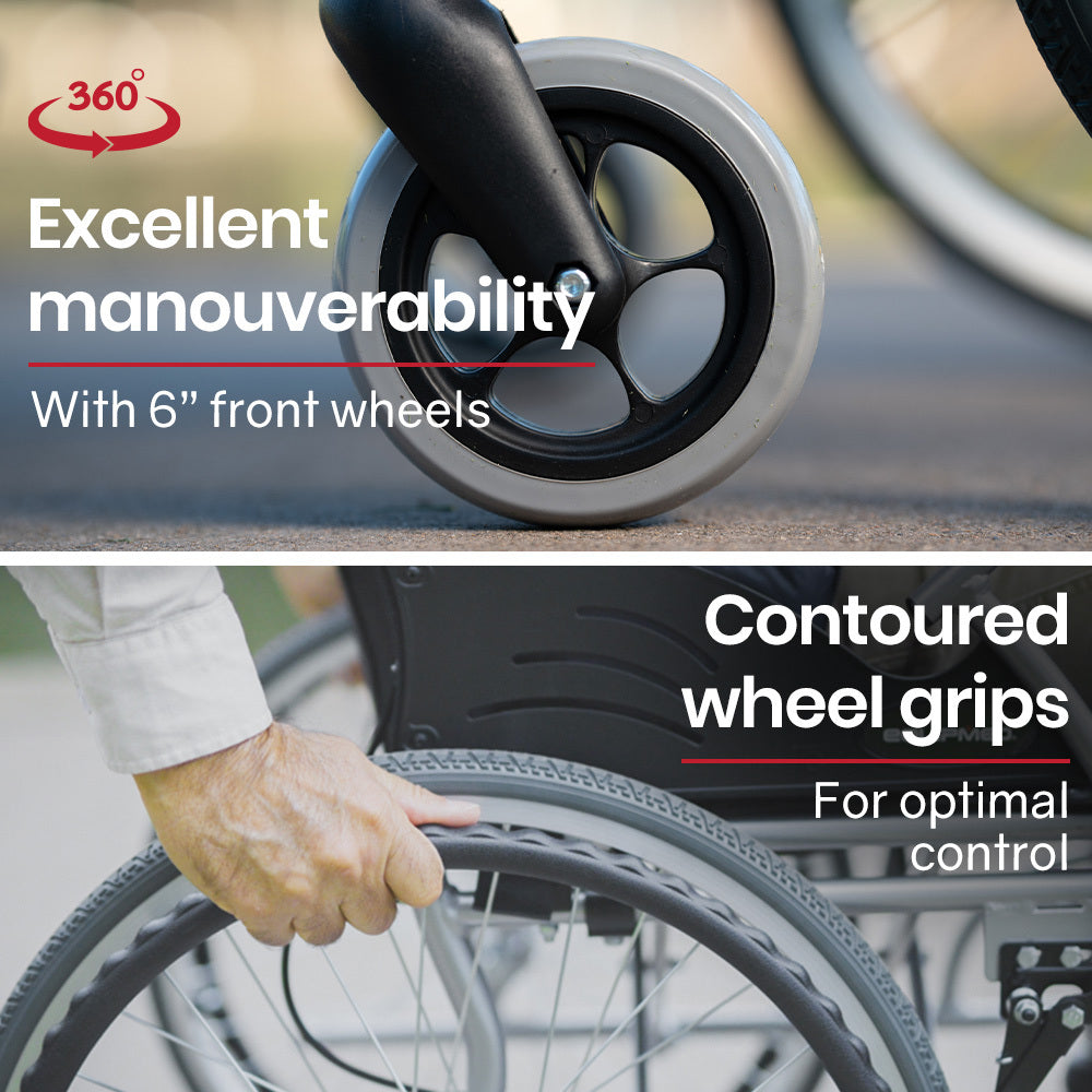 EQUIPMED Folding Aluminium Wheelchair, 20