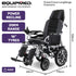 Power Electric Wheelchair, Long Range, Auto Recline, Lithium Battery, 16" Rear Wheels, Headrest, Folding, Grey/Black