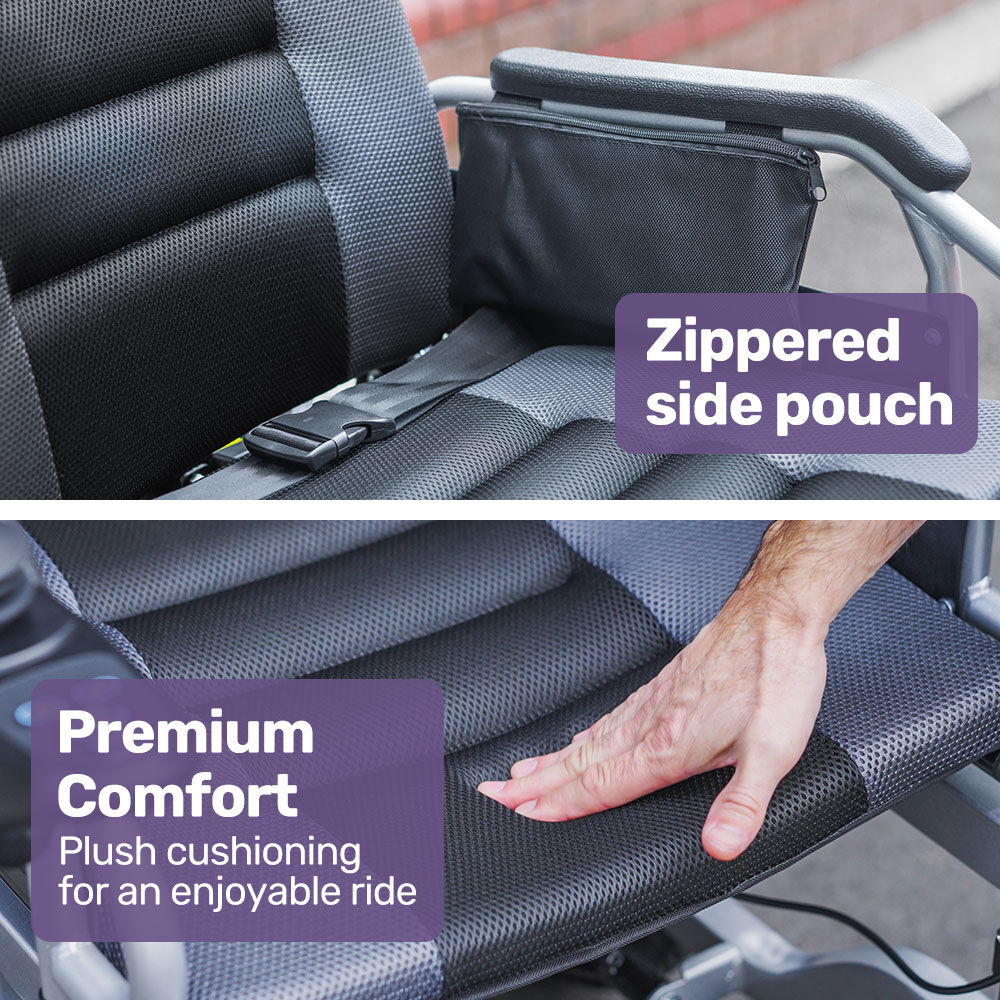 Power Electric Wheelchair, Long Range, Auto Recline, Lithium Battery, 16