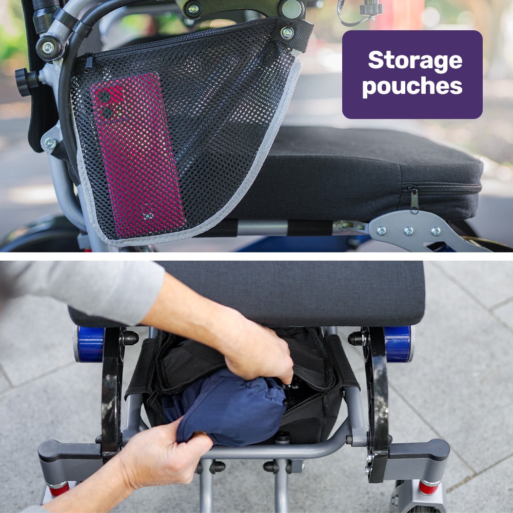 Power Electric Wheelchair, Long Range, Airline Approved, Folding, Aluminium Frame, Lithium Battery, Blue