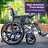 Electric Wheelchair Folding, Folding, Long Range, Lithium Battery, 24" Rear Wheels, Black