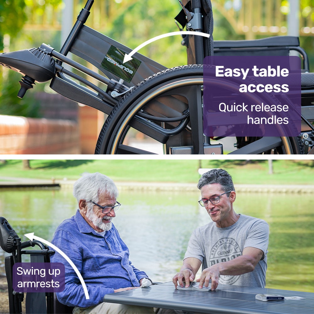 Electric Wheelchair Folding, Folding, Long Range, Lithium Battery, 24