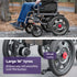 Electric Folding Wheelchair, Wide Bariatric Chair Seat, Comfortable for S-XL, Long Range, Lithium Battery, Black