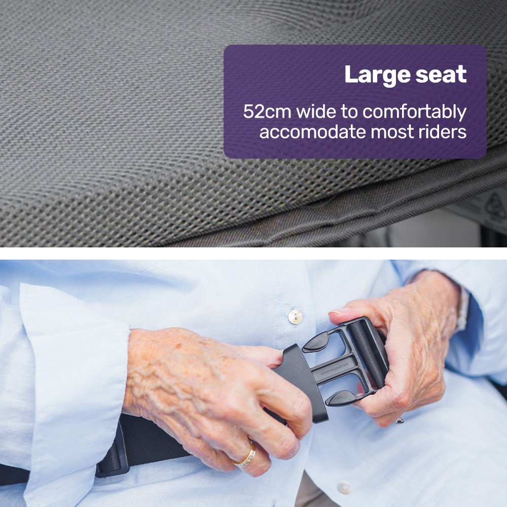 Electric Folding Wheelchair, Wide Bariatric Chair Seat, Comfortable for S-XL, Long Range, Lithium Battery, Black