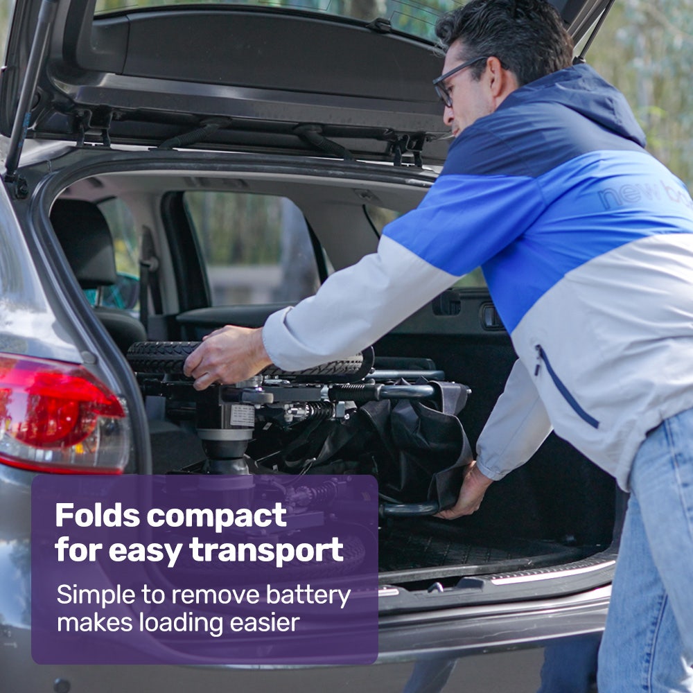 Electric Folding Wheelchair, Wide Bariatric Chair Seat, Comfortable for S-XL, Long Range, Lithium Battery, Black