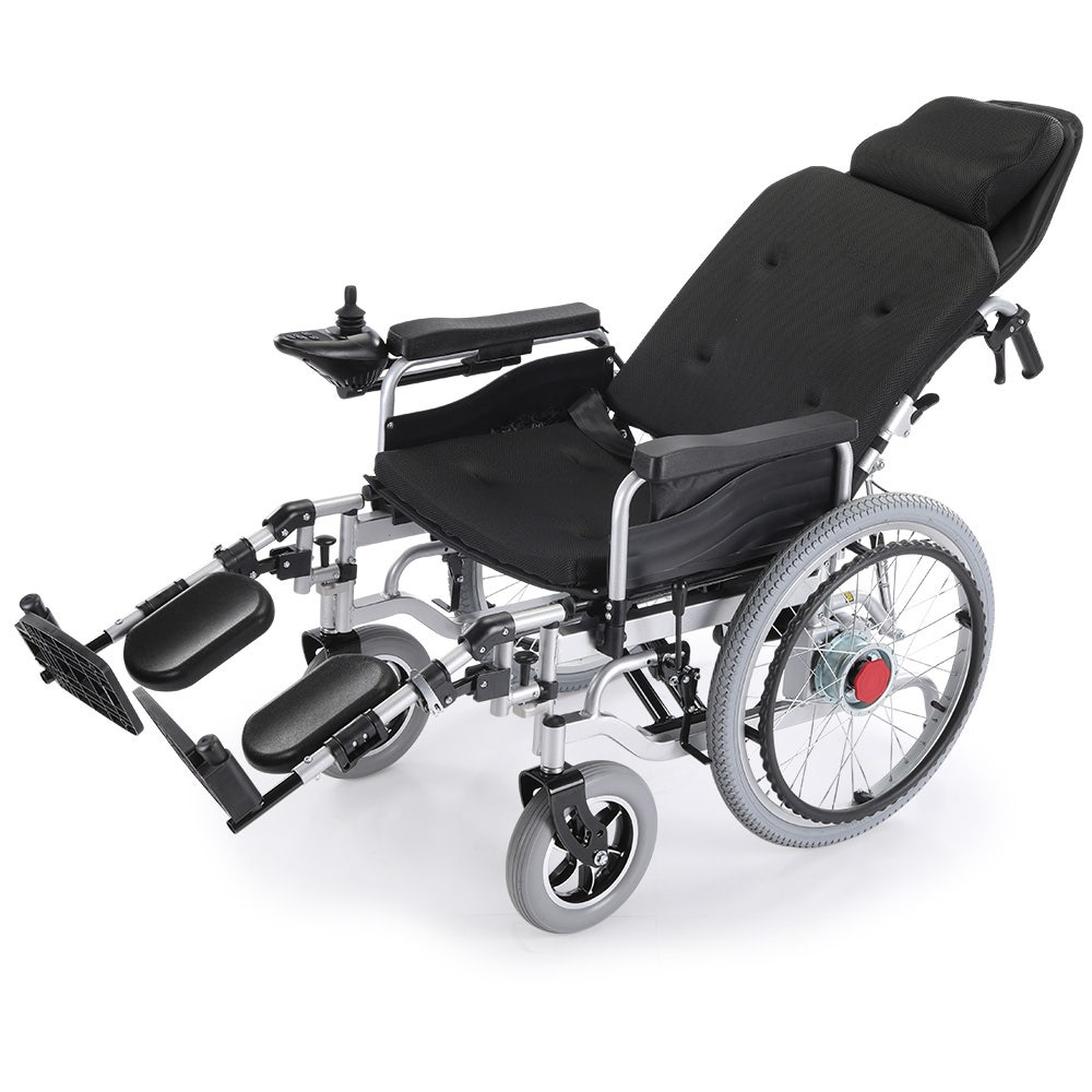EQUIPMED Power Electric Wheelchair, XL Wide Bariatric Chair Seat, Long Range, Airline Approved, Recline Adjustment, Lithium Battery, 22