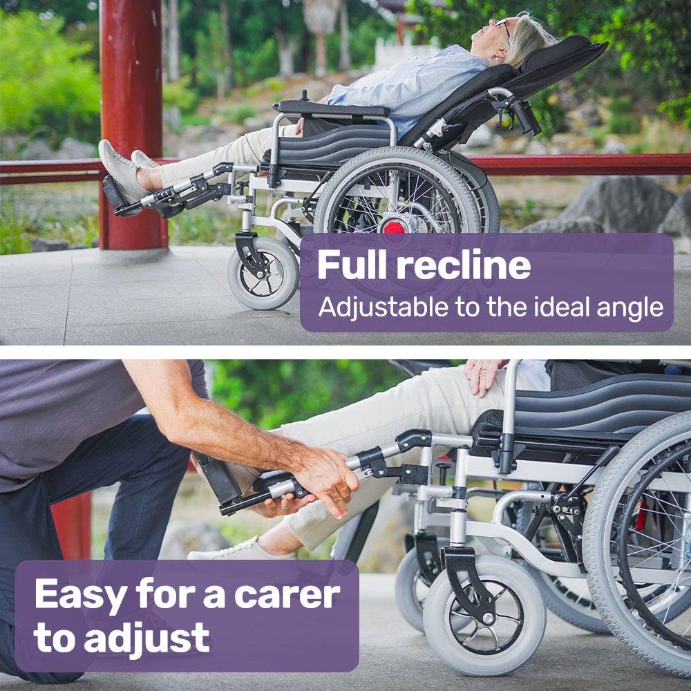 EQUIPMED Power Electric Wheelchair, XL Wide Bariatric Chair Seat, Long Range, Airline Approved, Recline Adjustment, Lithium Battery, 22