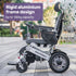 EQUIPMED Power Electric Wheelchair, Long Range, Airline Approved, Alloy, Remote Control, Lithium Battery, Black/Silver