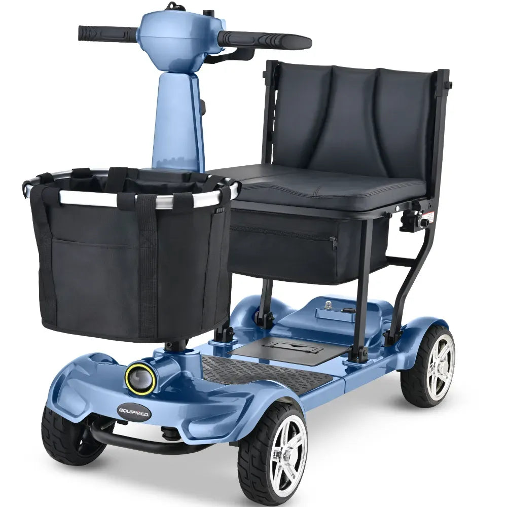 SmartPacer+ Ultra-Lightweight Mobility Scooter w/ Li-ion Battery, Only 19kg, Foldable, Airline Approved, 120kg Capacity, Blue