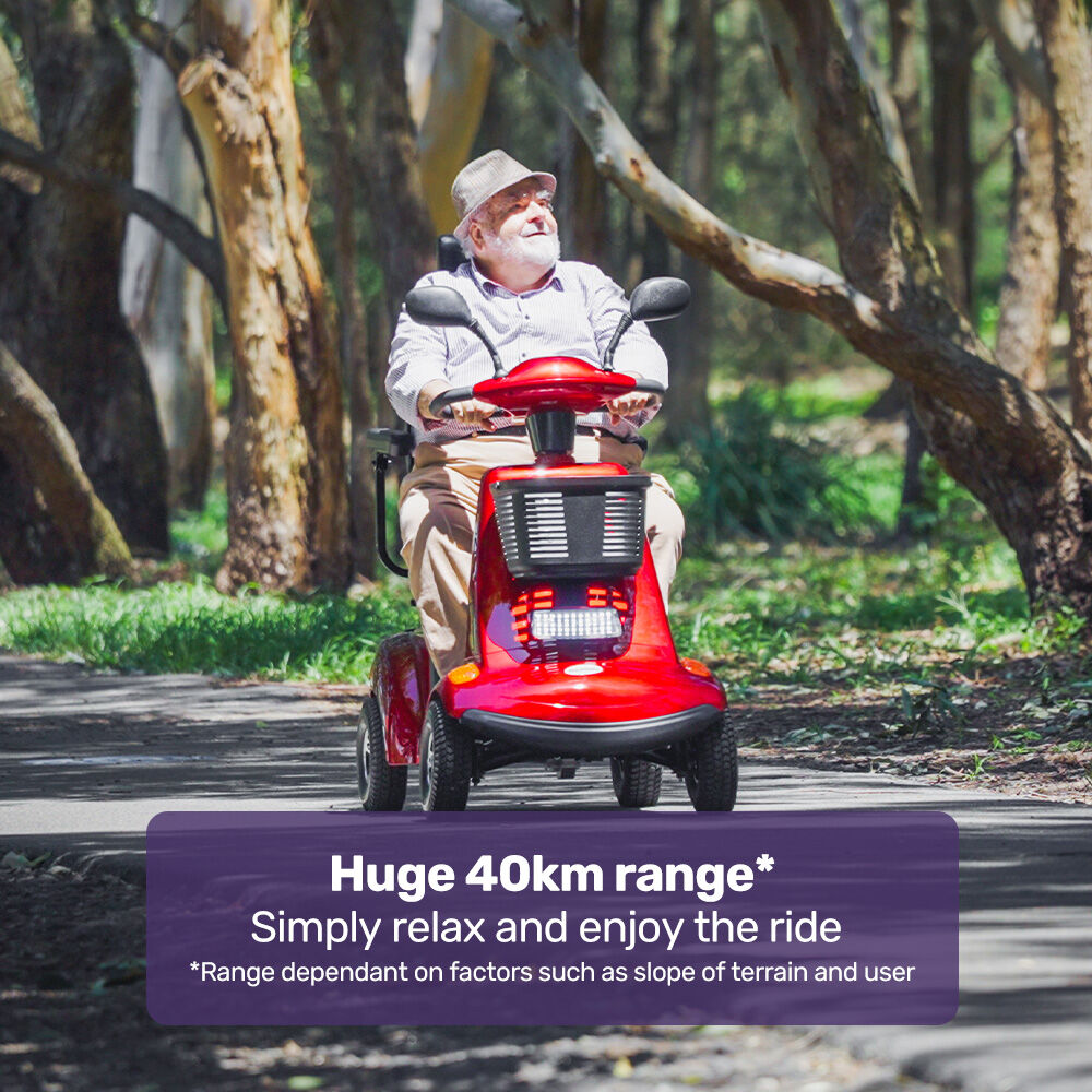 LeisureCruise Extra Large-Sized, High Power, 182kg Capacity Mobility Scooter  - Red