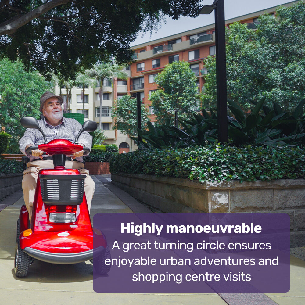 LeisureCruise Extra Large-Sized, High Power, 182kg Capacity Mobility Scooter  - Red