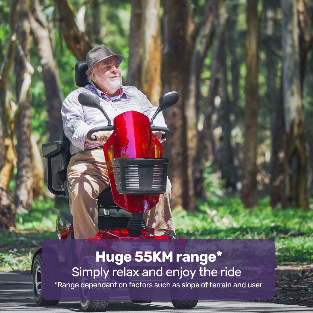 ProRider Ultra Large-sized, High Power, Strong Climber, Varied Terrain, 200kg Capacity Mobility Scooter - Red