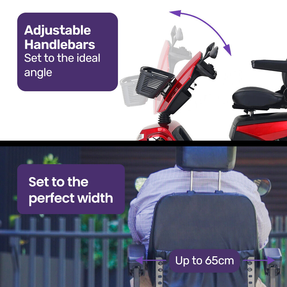 ProRider Ultra Large-sized, High Power, Strong Climber, Varied Terrain, 200kg Capacity Mobility Scooter - Red