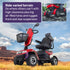 ProRider Ultra Large-sized, High Power, Strong Climber, Varied Terrain, 200kg Capacity Mobility Scooter - Red