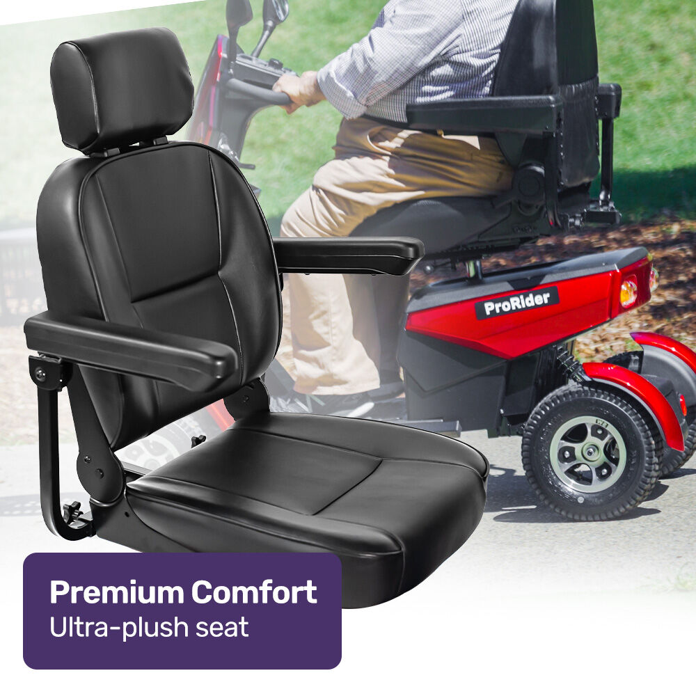 ProRider Ultra Large-sized, High Power, Strong Climber, Varied Terrain, 200kg Capacity Mobility Scooter - Red