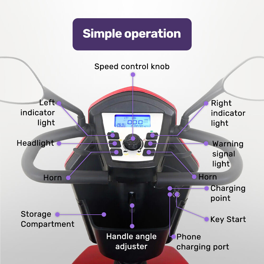 ProRider Ultra Large-sized, High Power, Strong Climber, Varied Terrain, 200kg Capacity Mobility Scooter - Red