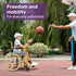 EQUIPMED Kids Paediatric Wheelchair, 100kg Rated, 110-140cm Rider Height, Quick Folding, Adjustable Footrests, 22" Wheels, Yellow