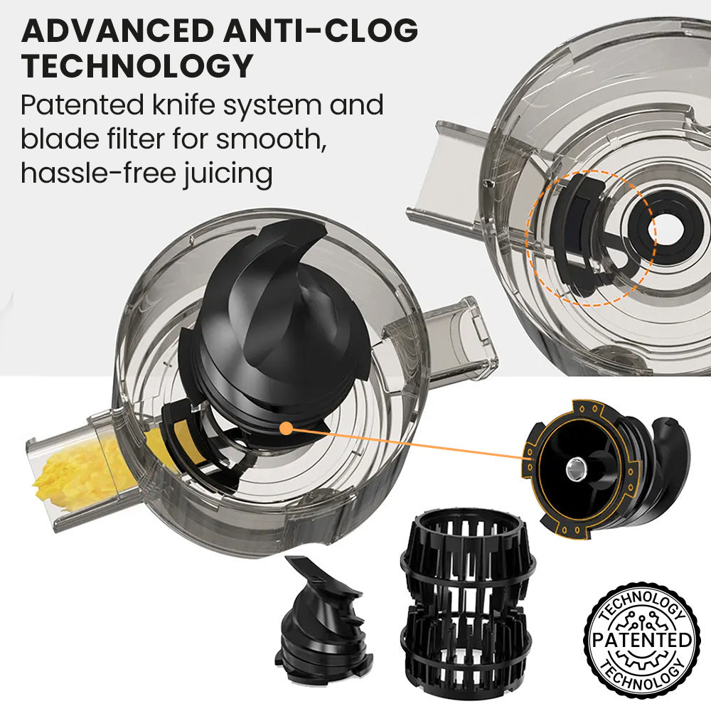 Cold Press Slow Juicer Machine, Large Chute, 200W, Charcoal Grey