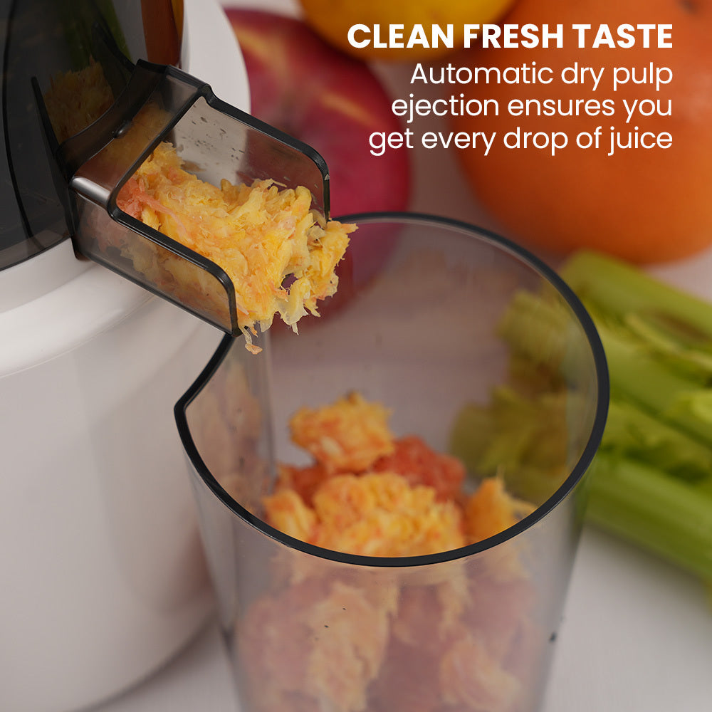 Cold Press Slow Juicer Machine, Large Chute, 200W, White