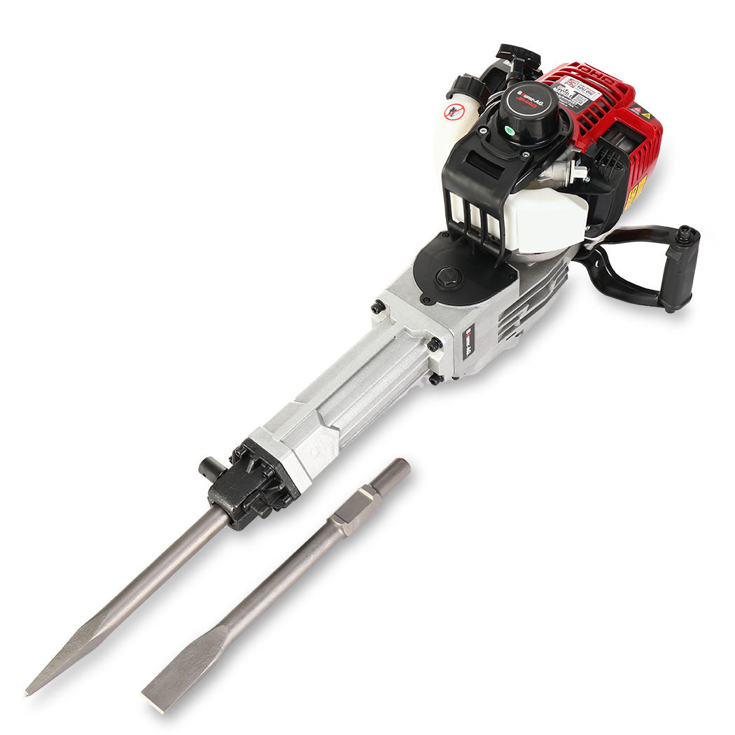 4 Stroke Petrol Jackhammer, with 2 Chisels, Carry Bag
