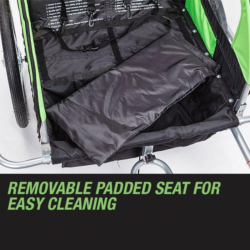 Kids Bike Trailer Bicycle Pram Stroller Children Jogger Green