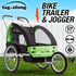 Kids Bike Trailer Bicycle Pram Stroller Children Jogger Green
