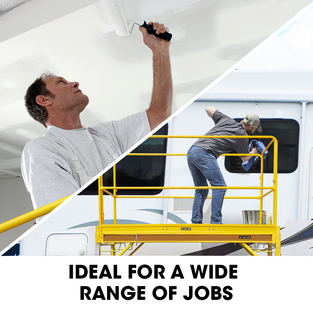 Safety Guard Rail for Adjustable Mobile Scaffold