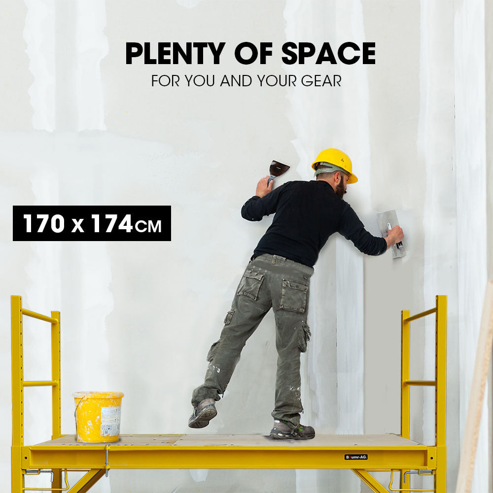 Adjustable Mobile Scaffolding, 450kg Capacity, with Trapdoor Hatch