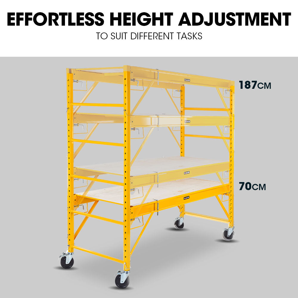 Adjustable Mobile Scaffolding, 450kg Capacity, with Trapdoor Hatch