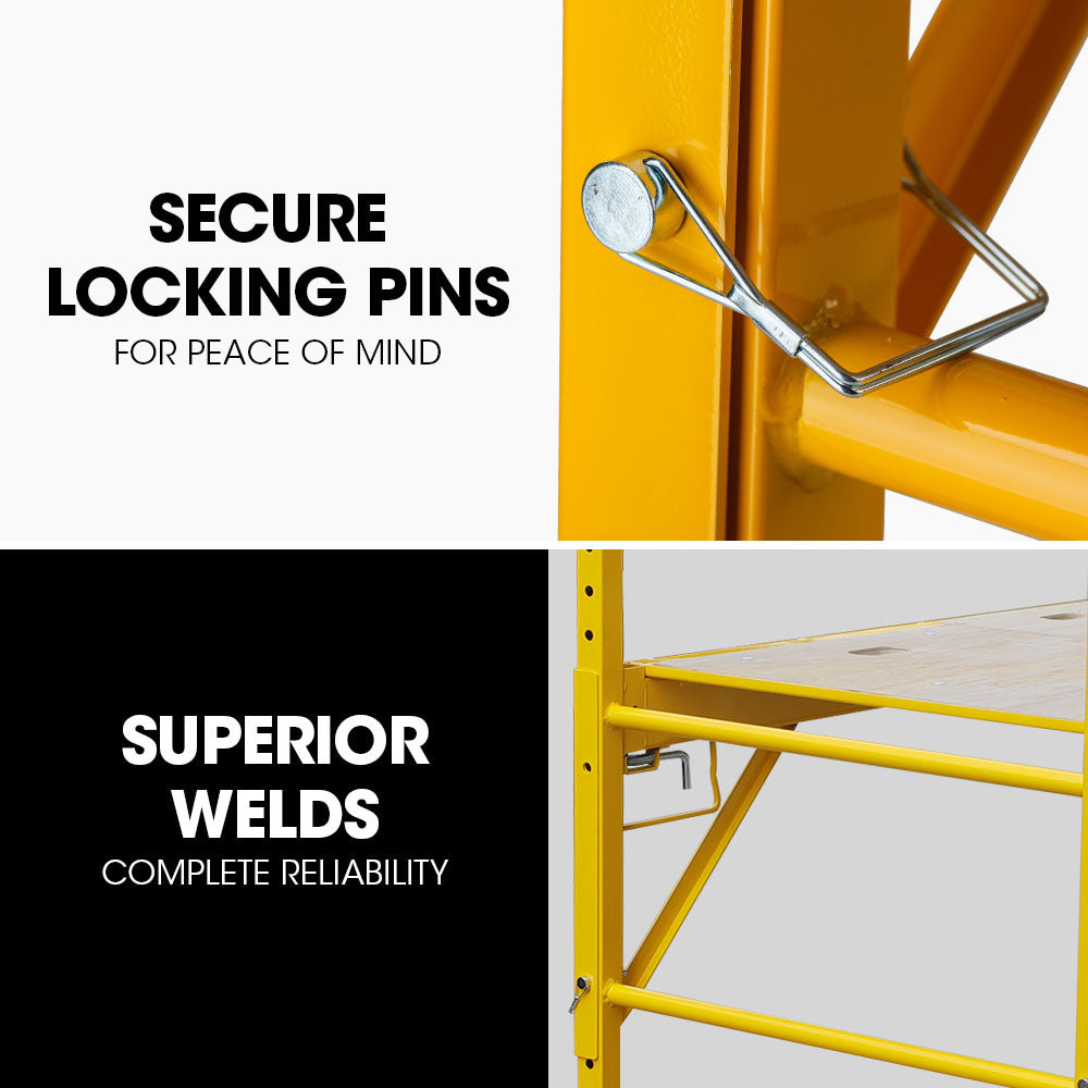 Adjustable Mobile Scaffolding, 450kg Capacity, with Trapdoor Hatch