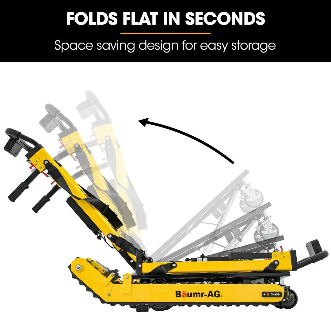 Heavy Duty 400W Electric Stair Climbing Hand Truck 210kg Load, Adjustable Tilt, Foldable Motorised Dolly Cart for Moving Furniture Appliances Equipment
