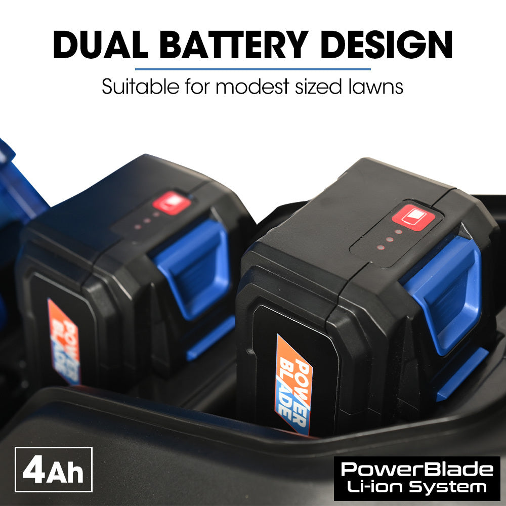 480CX 40V 17" Cordless Lawn Mower Kit, Fast Charger, 2 x 4Ah Batteries, 6 Stage Height, Brushless Electric, 430mm Cutting Path