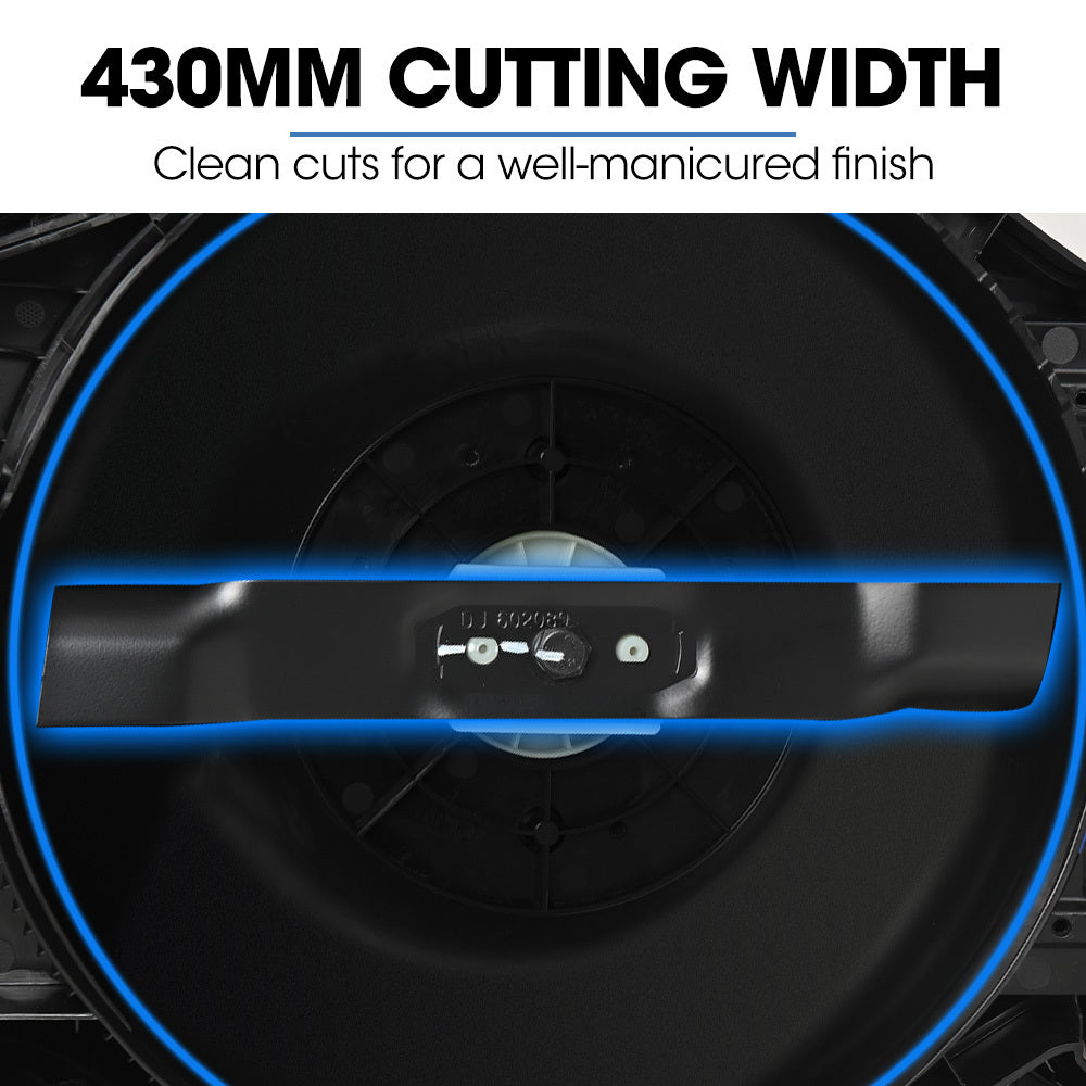 480CX 40V 17" Cordless Lawn Mower Kit, Fast Charger, 2 x 4Ah Batteries, 6 Stage Height, Brushless Electric, 430mm Cutting Path