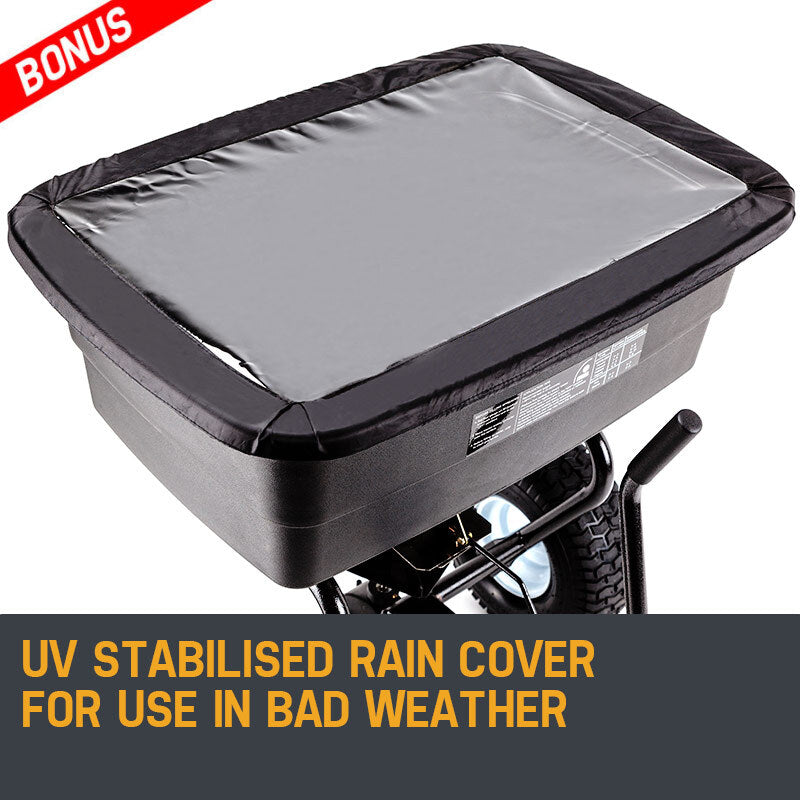 Tow Behind Broadcast Spreader 90kg 105L Seed Fertiliser Tow Rotary