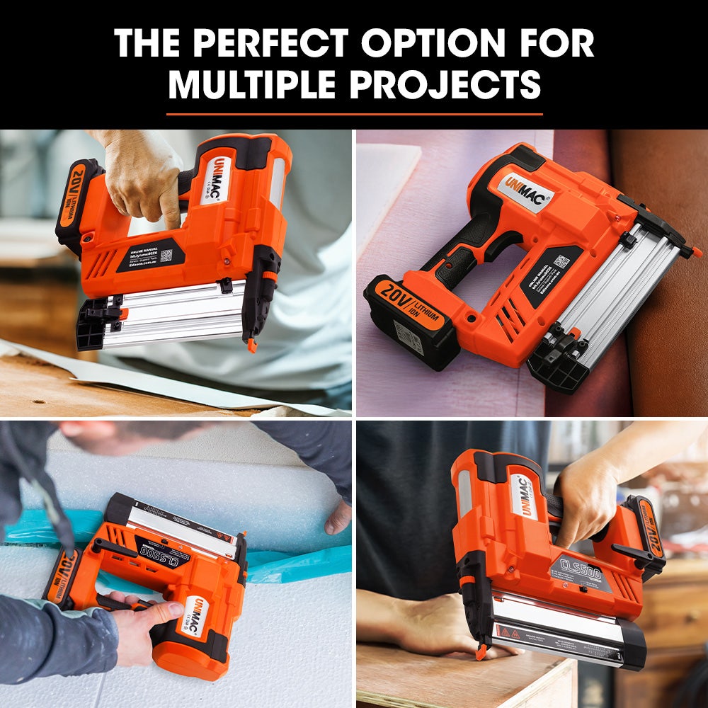 CLS500 15-50mm 18ga 2-in-1 Stapler/Brad Nail Gun, Cordless 20V Lithium Nailer