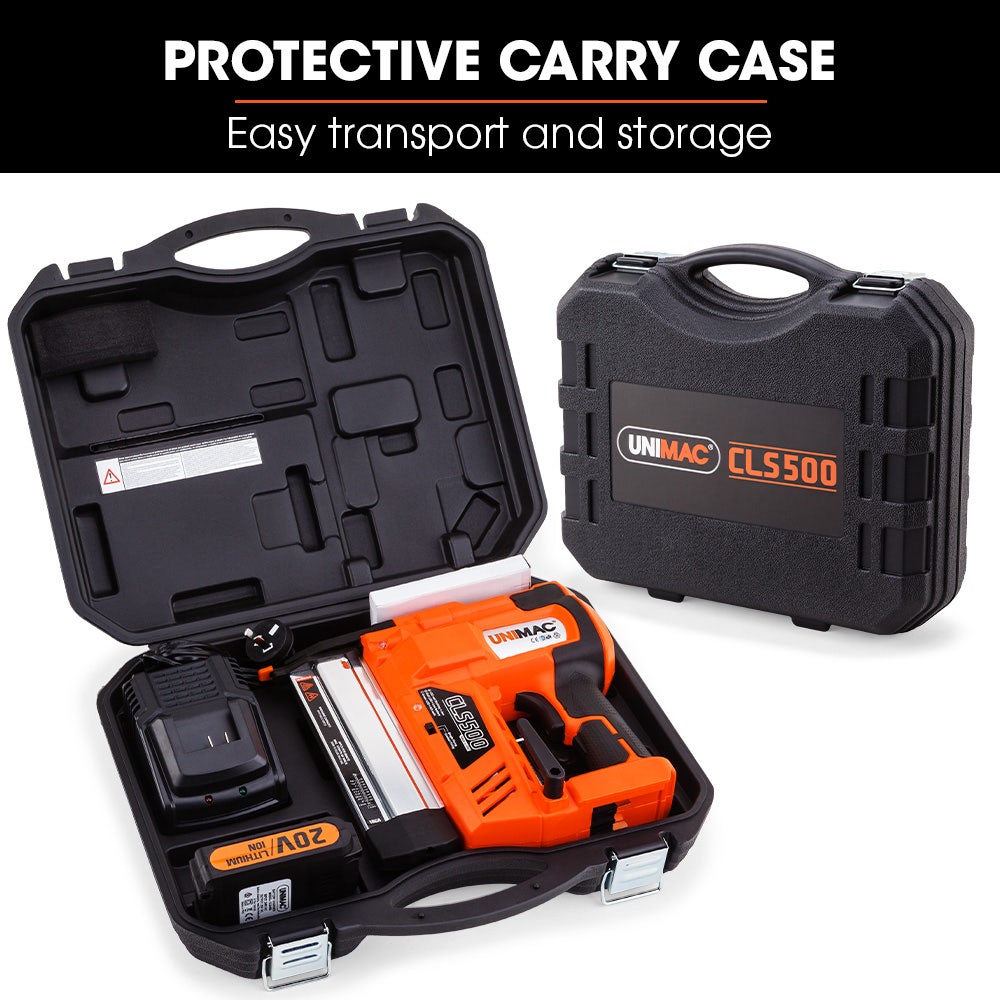 CLS500 15-50mm 18ga 2-in-1 Stapler/Brad Nail Gun, Cordless 20V Lithium Nailer