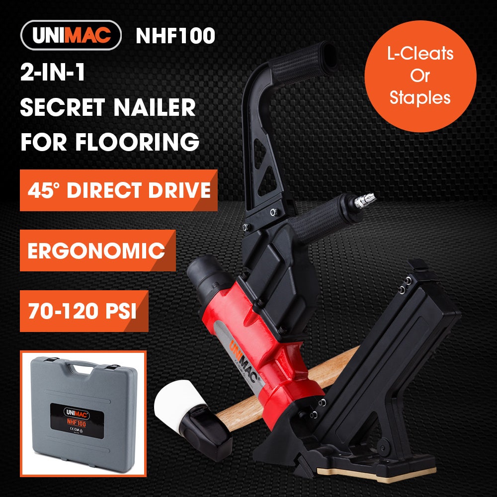 NHF100 37-50mm 16ga Flooring Air Gun Driver, Heavy Duty Pneumatic Floor Nail Gun