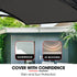 1x1m Aluminium Exterior Awning, Black DIY External UV Rain Protection Grey Tinted Polycarbonate Canopy Cover