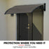 1x1m Aluminium Exterior Awning, Black DIY External UV Rain Protection Grey Tinted Polycarbonate Canopy Cover